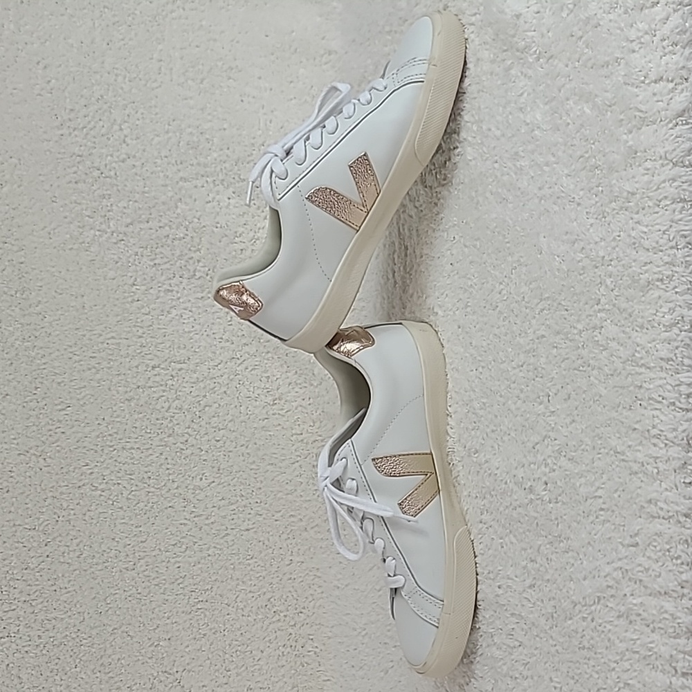 Veja ESPLAR LOGO LEATHER - WHITE / PLATINE 5 womens - Picture 6 of 7